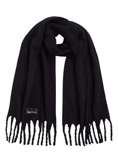 Sciarpa con frange nera Karl Lagerfeld jeans | A4W33101999